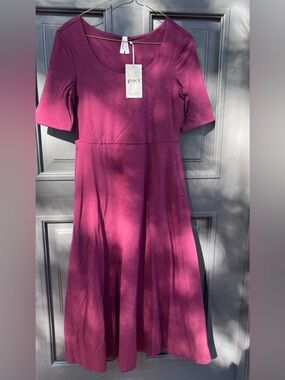 Pact Women’s Windsor Wine Fit & Flare Scoop Neck Dress